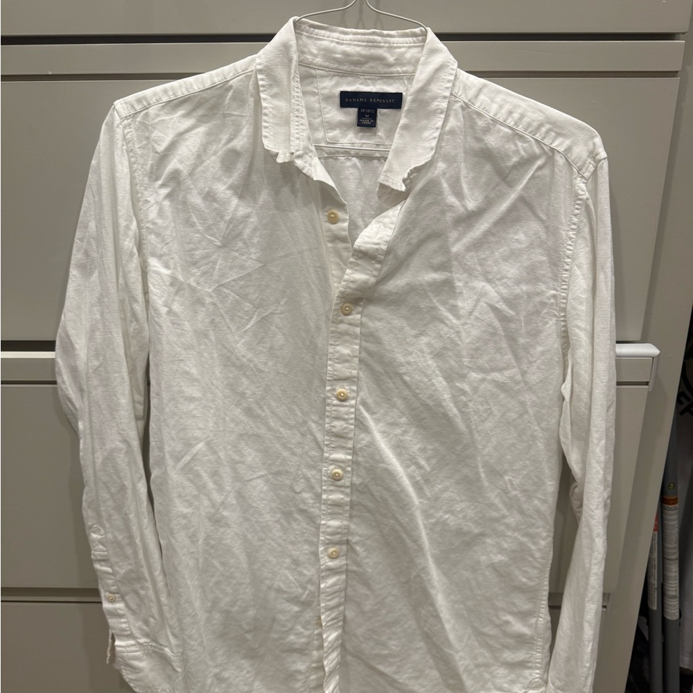Banana Republic White Casual Button Down Shirt